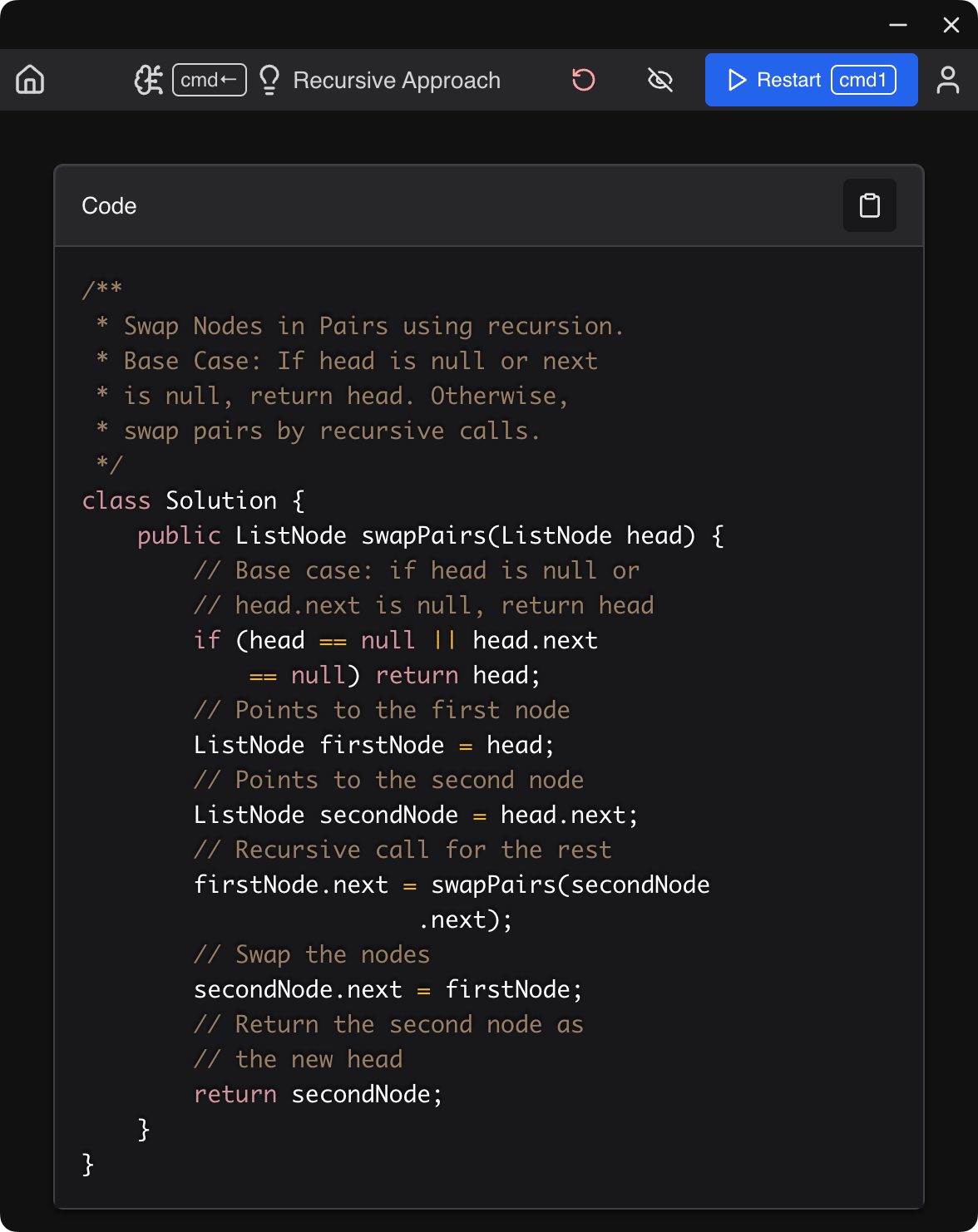 CodingInterviewAI showing solution