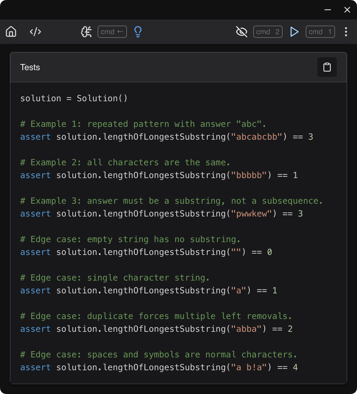 Tests generated by CodingInterviewAI